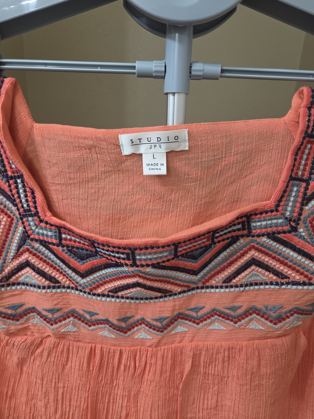Studio Coral Embroidered Tunic Top